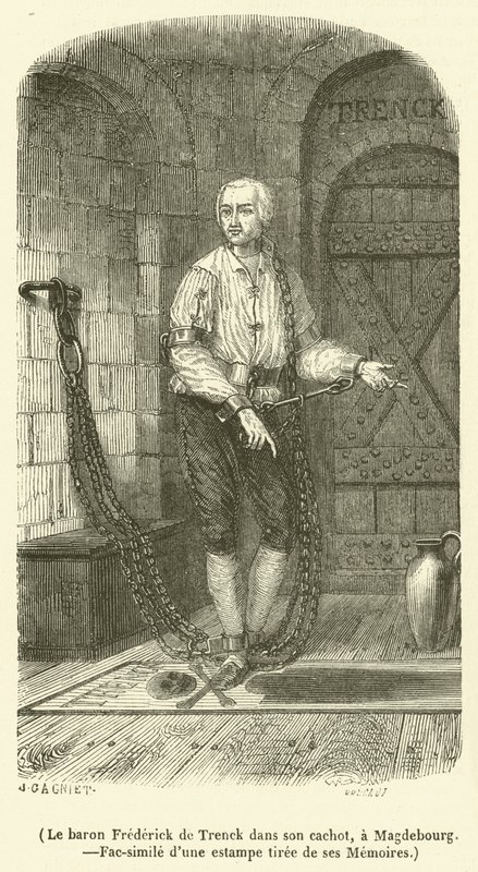 Il barone Frederick de Trenck nella sua cella, a Magdeburgo da French School