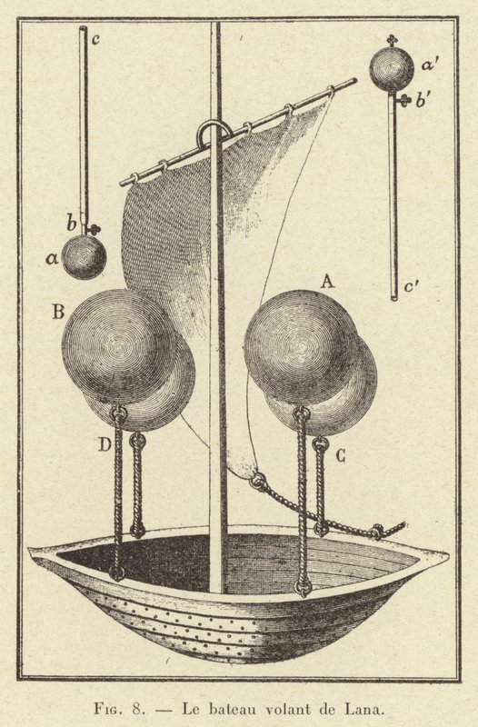 Il battello volante di Lana (incisione) da French School