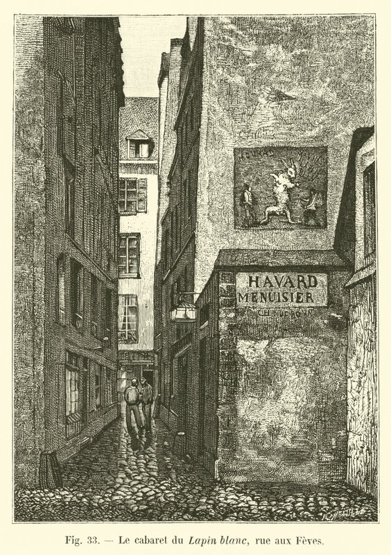 Il cabaret del Coniglio Bianco, rue aux Feves da French School