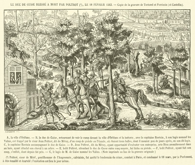 Il duca di Guisa ferito a morte da French School