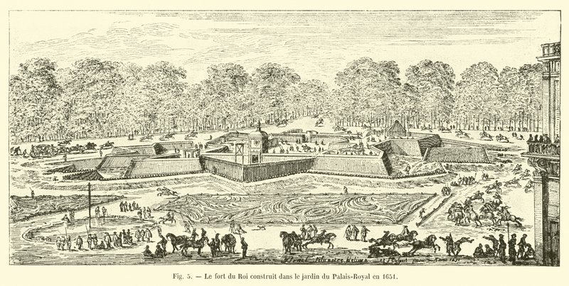Il forte del Re costruito nel giardino del Palais-Royal nel 1651 da French School