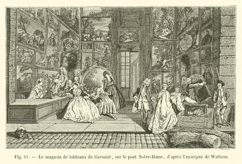 Il negozio di quadri di Gersaint, sul Pont Notre-Dame, dall