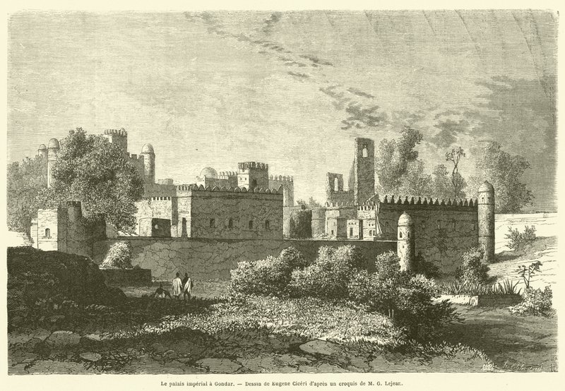 Il palazzo imperiale a Gondar da French School