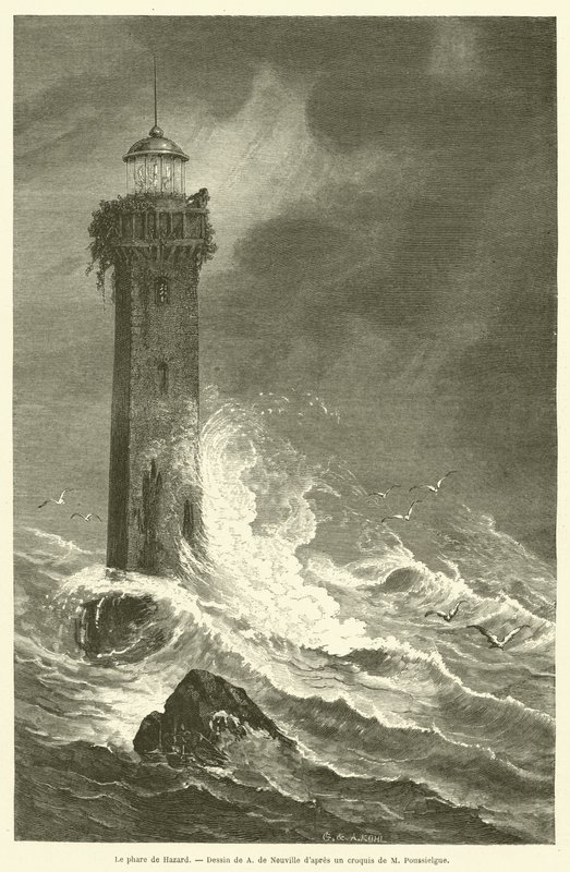 Il faro di Hazard (incisione) da French School