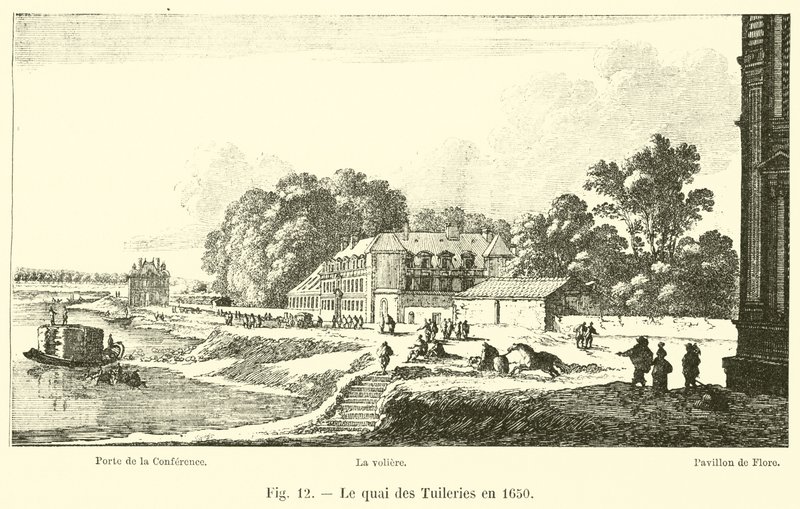 Il quai delle Tuileries nel 1650 da French School