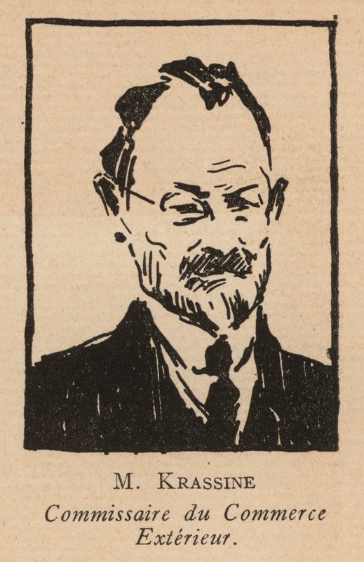 Leonid Krasin, politico rivoluzionario bolscevico russo e commissario del popolo per il commercio estero (litografia) da French School