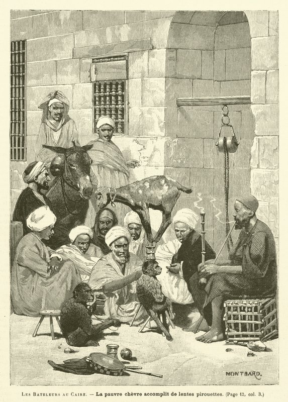 Gli Acrobati al Cairo (incisione) da French School