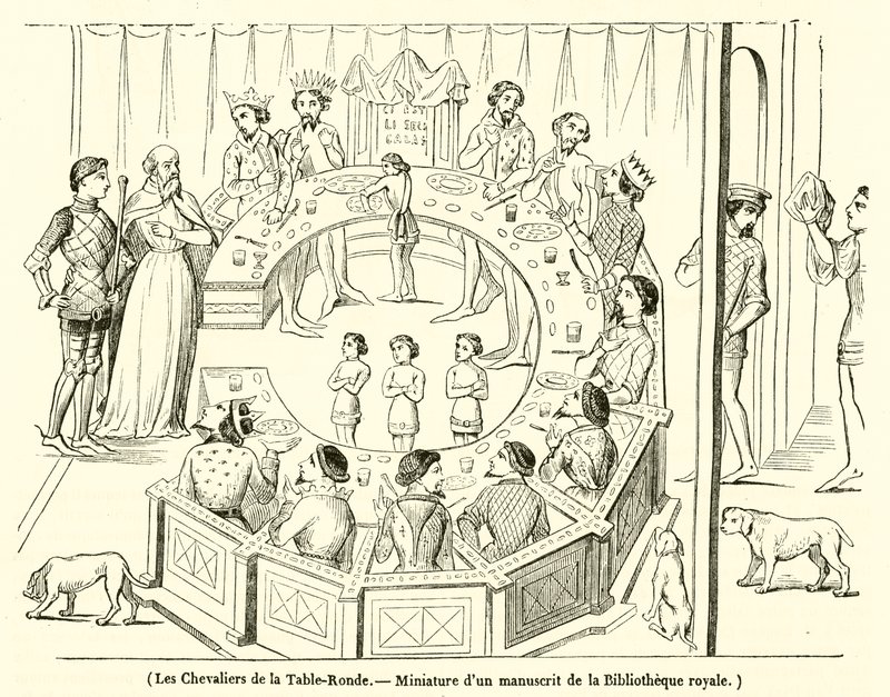 I Cavalieri della Tavola Rotonda, Miniatura di un manoscritto della Biblioteca reale da French School