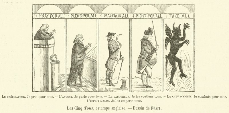 Le Cinque Torri, stampa inglese (incisione) da French School