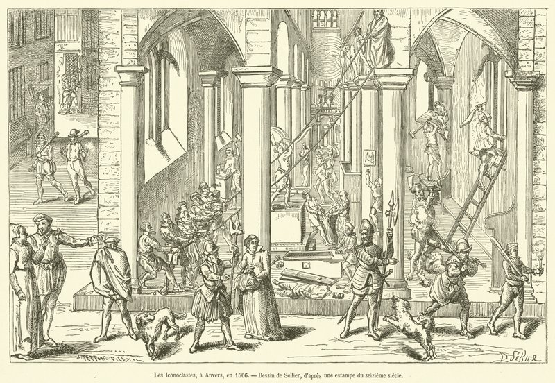 Gli iconoclasti, ad Anversa, nel 1566 da French School
