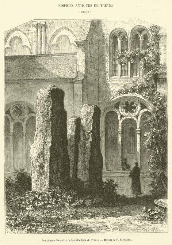 Le pietre del chiostro della cattedrale di Treviri (incisione) da French School