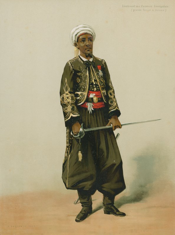 Tenente degli Zouaves Senegalesi, grande Tenuta di Servizio da French School