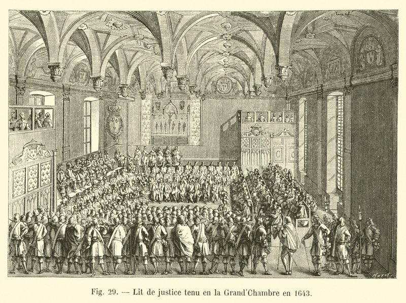 Letto di giustizia tenuto nella Grand-Chambre nel 1643 da French School