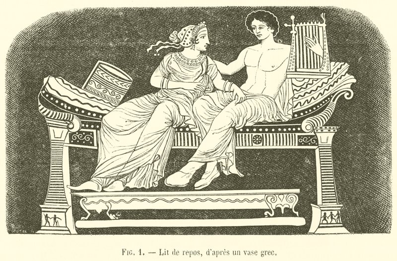 Letto di riposo (incisione) da French School