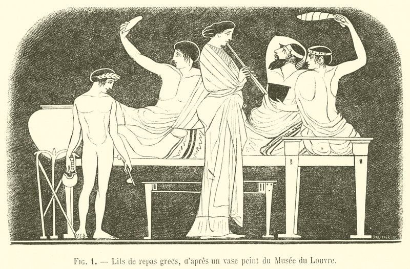Letti da banchetto greci da French School