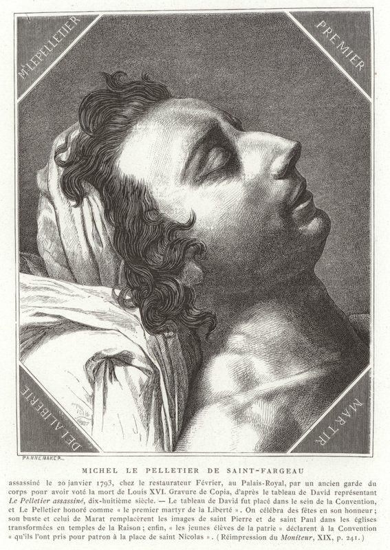 Louis-Michel le Peletier, marchese di Saint-Fargeau, politico rivoluzionario francese, 1793 da French School