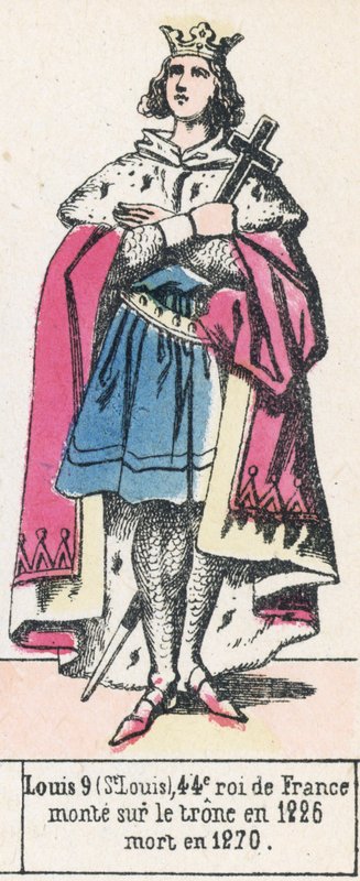 Luigi IX (San Luigi), 44º re di Francia, salito al trono nel 1226, morto nel 1270 da French School
