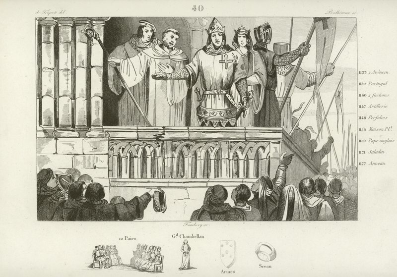 Luigi VII di Francia raccoglie supporto per la Seconda Crociata, c1147 da French School