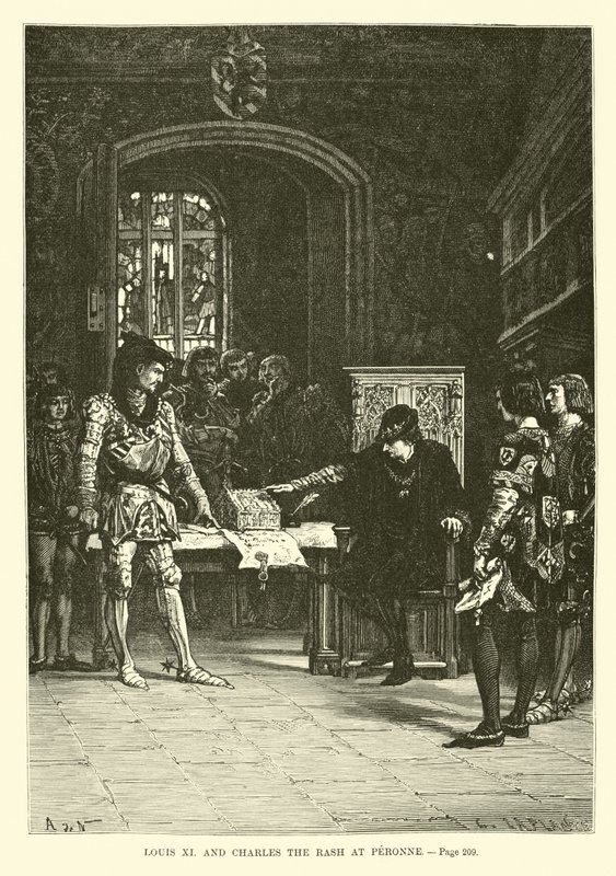 Luigi XI e Carlo il Temerario a Peronne da French School