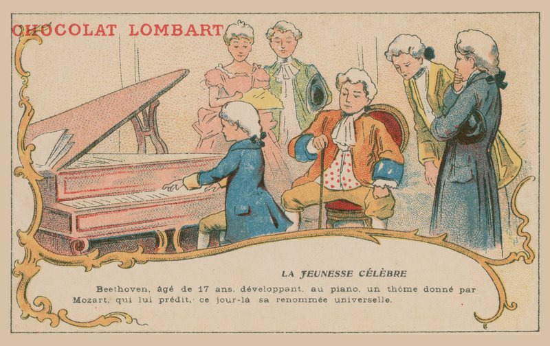 Ludwig van Beethoven che suona il pianoforte all