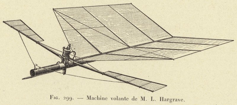 Macchina volante di M L Hargrave da French School