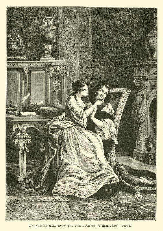 Madame de Maintenon e la Duchessa di Borgogna da French School