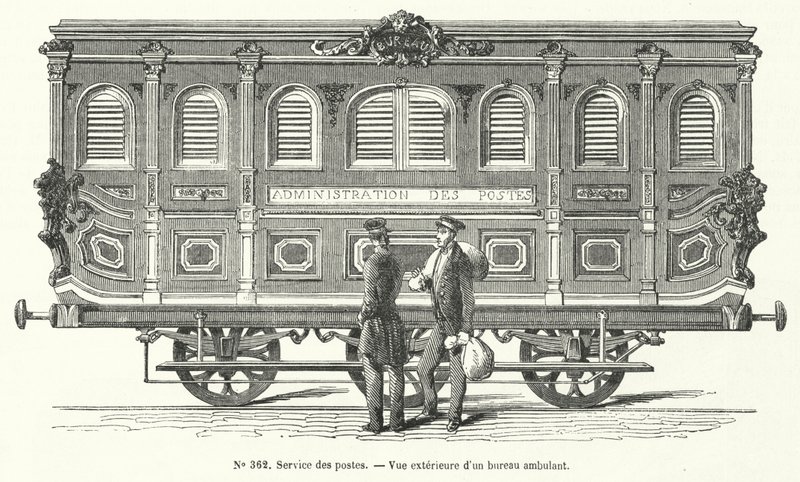 Carrozza postale sulle ferrovie francesi da French School