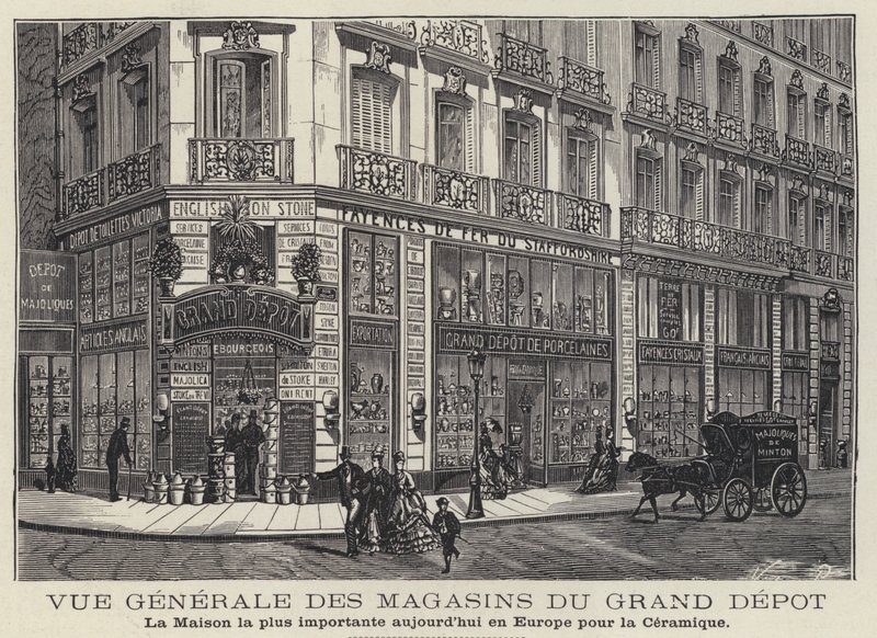 Maisons du Grand Depot, negozio di ceramiche a Parigi, Francia da French School