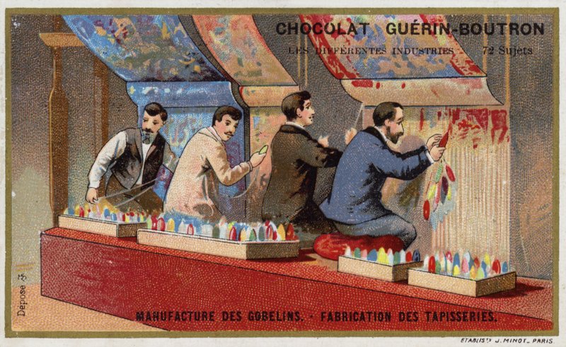 Fabbricazione di arazzi alla Manifattura dei Gobelins da French School