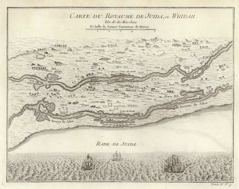 Mappa del Regno di Juida, o Whidah da French School
