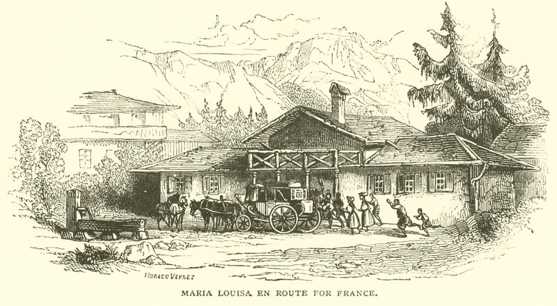 Maria Luisa in viaggio verso la Francia da French School