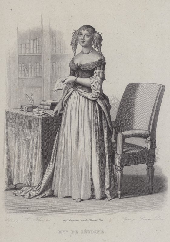 Marie de Rabutin-Chantal, marchesa di Sévigné, scrittrice francese (incisione) da French School