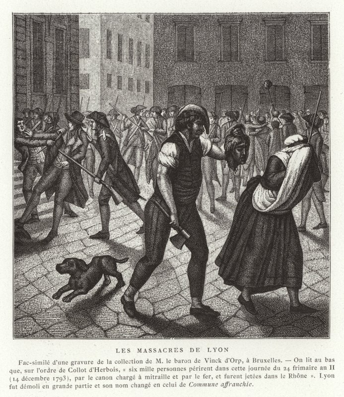 Massacri a Lione, Rivoluzione Francese, dicembre 1793 da French School