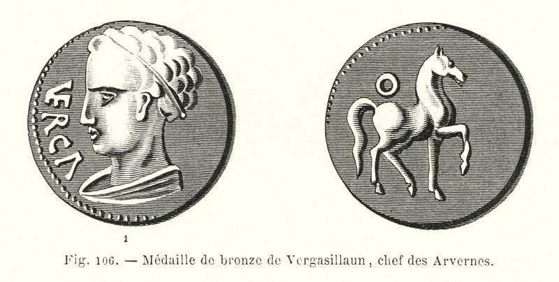 Medaglia di bronzo di Vergasillaun, capo degli Arverni da French School