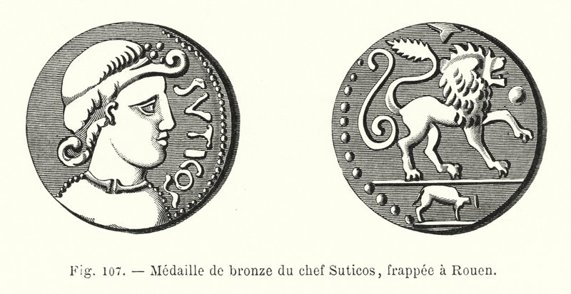 Medaglia di bronzo del capo Suticos, coniata a Rouen da French School