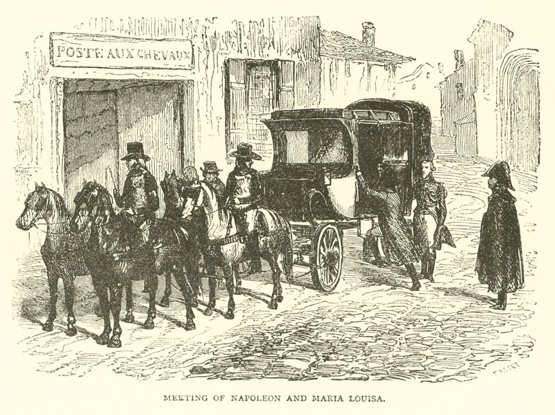 Incontro tra Napoleone e Maria Luisa (incisione) da French School