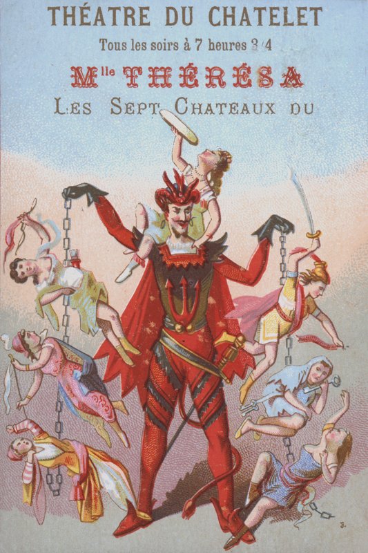 Mefistofele che fa penzolare uomini e donne in catene da French School