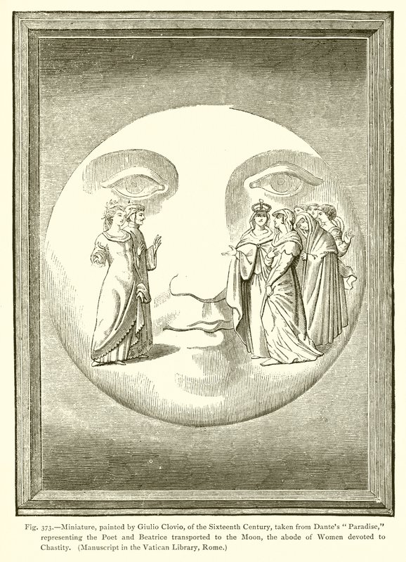 Miniatura, dipinta da Giulio Clovio, del XVI secolo, tratta dal Paradiso di Dante da French School
