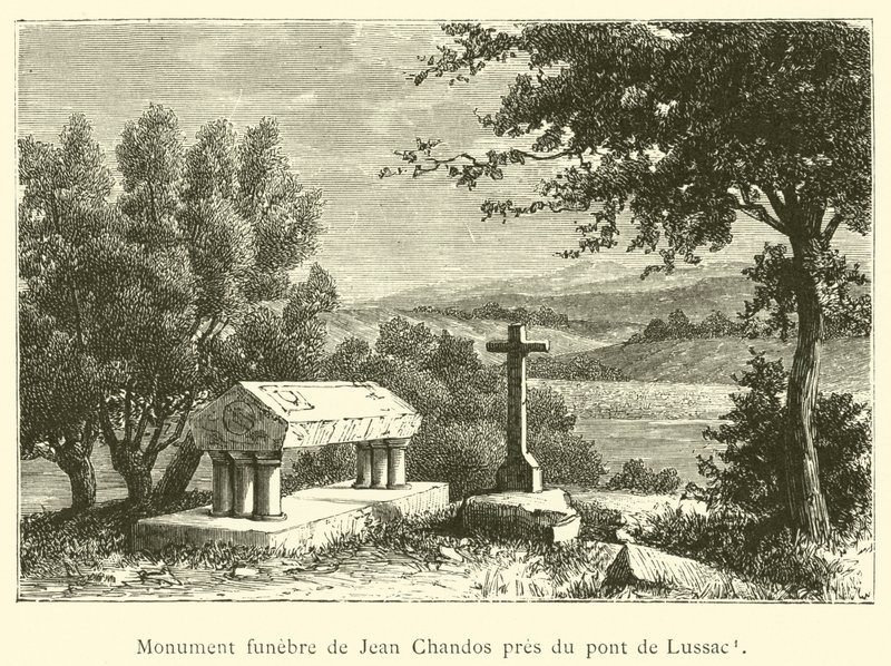 Monumento funebre di Jean Chandos vicino al ponte di Lussac da French School