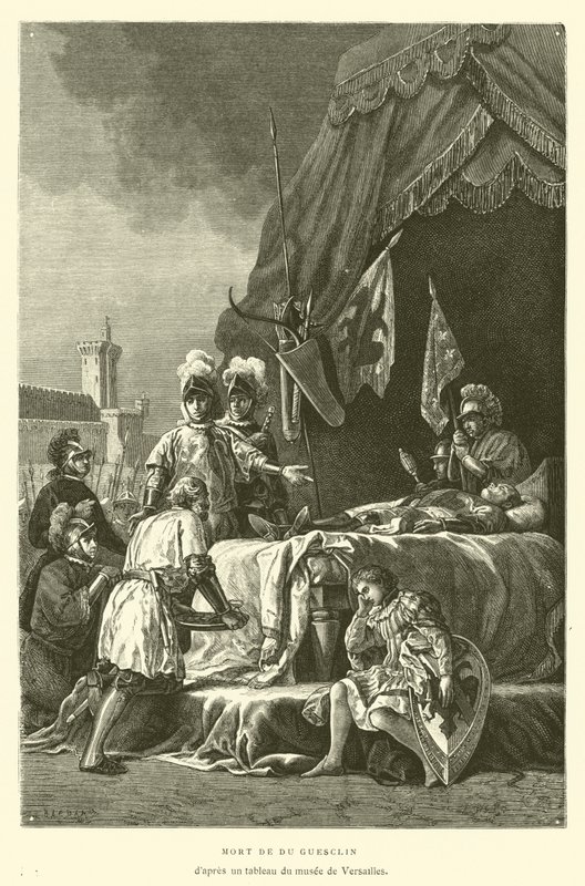 Morte di du Guesclin (incisione) da French School