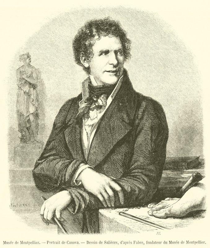 Museo di Montpellier, Ritratto di Canova (incisione) da French School