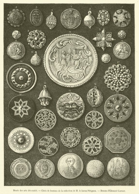 Museo delle arti decorative, Scelta di bottoni da French School