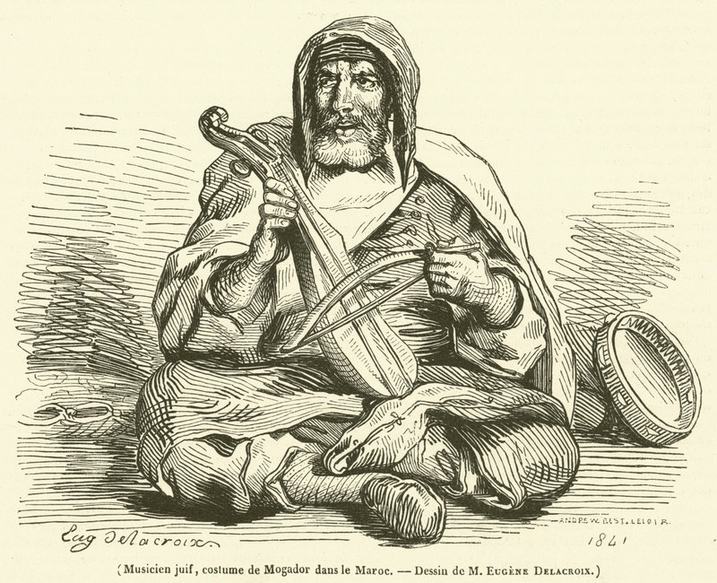 Musicista ebreo, costume di Mogador in Marocco da French School