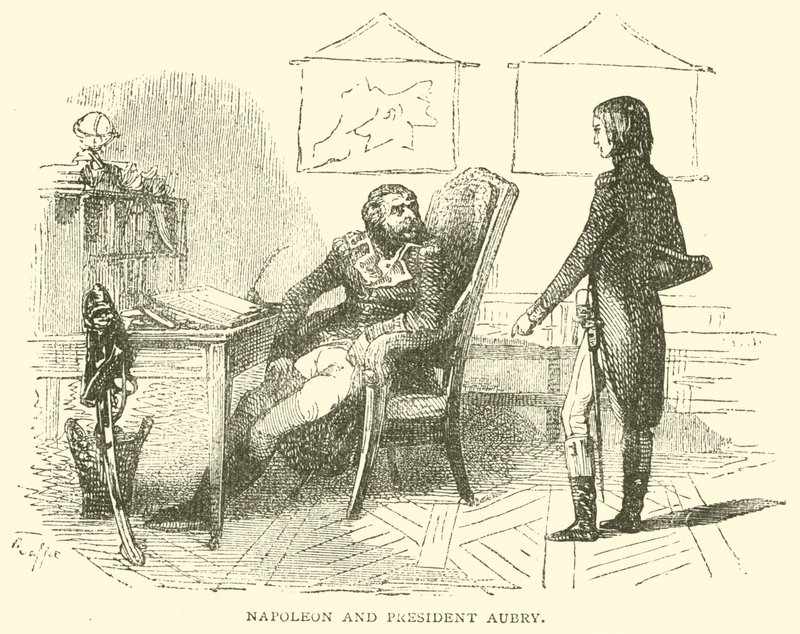 Napoleone e il Presidente Aubry (incisione) da French School