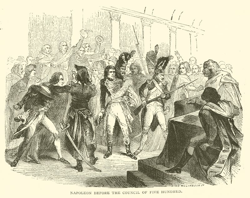 Napoleone davanti al consiglio dei cinquecento da French School