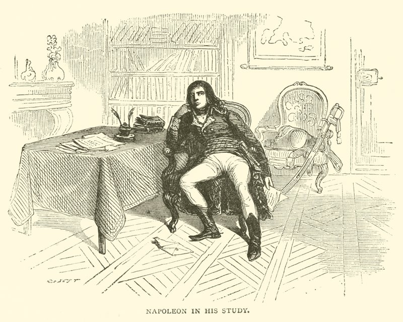Napoleone nel suo studio (incisione) da French School