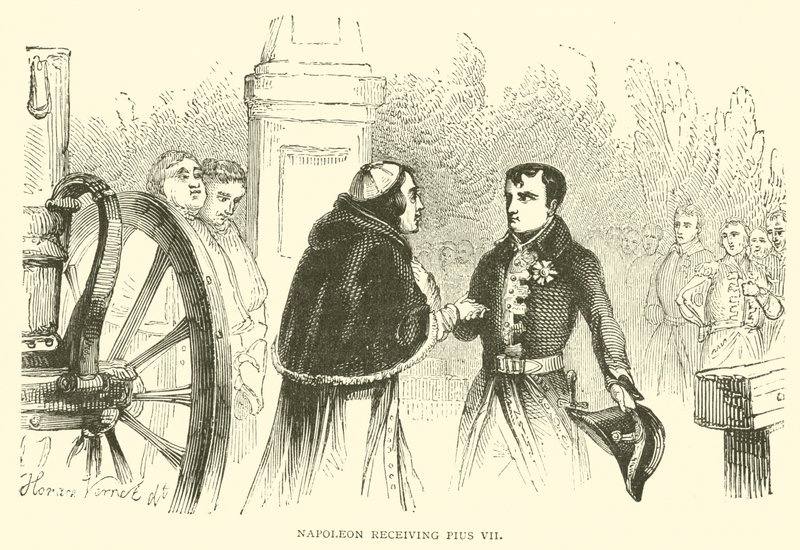 Napoleone che riceve Pio VII da French School
