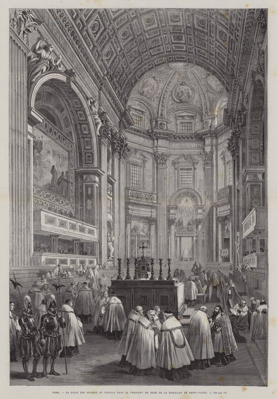 Transetto nord della Basilica di San Pietro, Città del Vaticano, Roma, Italia da French School