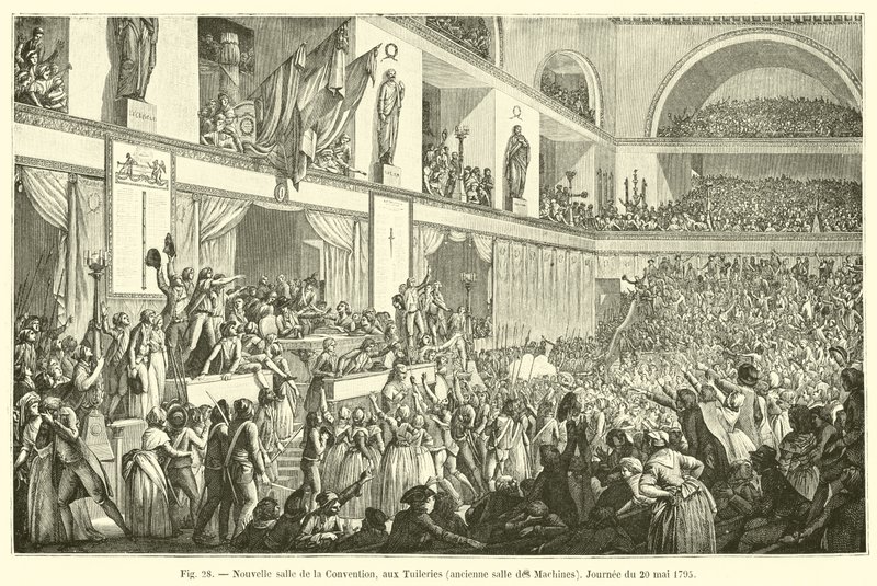 Nuova sala della Convenzione, alle Tuileries, antica sala delle Macchine, giornata del 20 maggio 1795 da French School