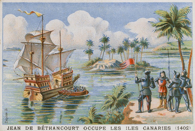 Occupazione delle Isole Canarie da parte di Jean de Bethencourt, 1402 da French School